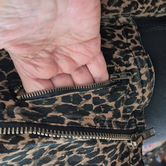 Urban Outfitters Silence Noise Leopard Moto Jacket Pockets Long Sleeve Women M - Picture 5 of 11